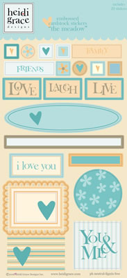 Heidi Grace - The Meadow - Meadow Embossed Shape Stickers  (sold in 3's)